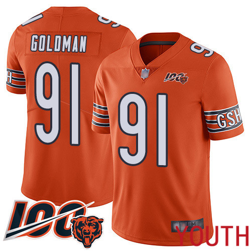 Chicago Bears Limited Orange Youth Eddie Goldman Alternate Jersey NFL Football #91 100th Season